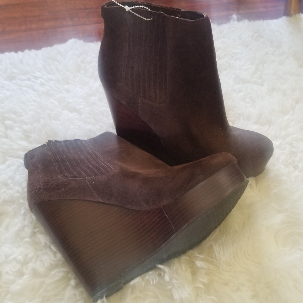 Michael Kors leather wedge booties. Size 10 M